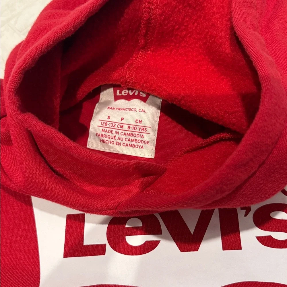 Levi's Red Hoodie, kids small (as 8-10) NWOT